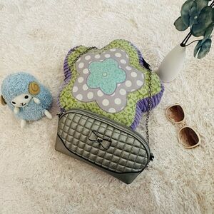 Stylish Quilted Gray Crossbody Bag